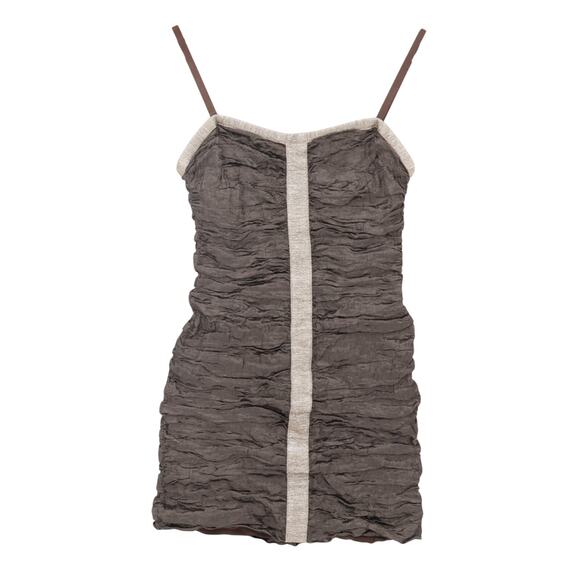 BCBGMAXAZRIA Metallic Mini Dress Party Hoco Crinkle Ruched Strapless Size XS - Picture 1 of 10
